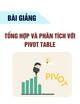 Bài giảng Tổng hợp và phân tích với Pivot Table - Bạch Xuân Hiến