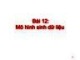 Bài giảng Học sâu và ứng dụng: Bài 12 - Mô hình sinh dữ liệu